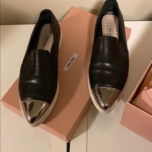 Miu miu metal cap toe sneaker